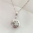 Rose Cut Diamond Halo Pendant Fancy Gray Round 14K White Gold 2.05 TCW