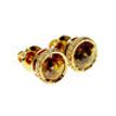 Rose Cut Diamond Halo Earrings Fancy Yellowish Orange 14K Yellow Gold 2.76 TCW