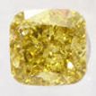 Cushion Cut Diamond Fancy Yellow Brown Color 0.39 Carat SI1 IGI Certificate