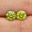 Loose Matched Pair Yellow Round Diamonds 1.74 TCW SI2