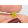 Princess Cut Diamond Fancy Yellow Color 0.90 Carat VS2 