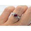 Gemstone & Diamond Engagement Ring 14K White Gold Oval Red Ruby 1.98 TCW