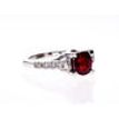 Gemstone & Diamond Engagement Ring 14K White Gold Oval Red Ruby 1.98 TCW