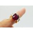 Ruby & Diamonds Cocktail Ring 18.58 TCW 18K Yellow Gold Size 7 Engagement Ring