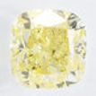 Cushion Cut Diamond Natural Fancy Yellow 0.52 Carat I1 IGI Certificate