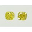 Cushion Cut Diamond Pair Fancy Yellow Color SI1 1.04 TCW