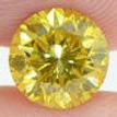Round Cut Diamond Fancy Yellow Color SI1 1.08 Carat