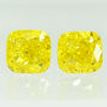 Cushion Cut Diamond Pair Fancy Yellow VVS2 0.80 TCW