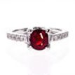 Gemstone & Diamond Engagement Ring 14K White Gold Oval Red Ruby 1.98 TCW
