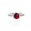 Gemstone & Diamond Engagement Ring 14K White Gold Oval Red Ruby 1.98 TCW