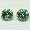 Matching Pair Green Round Diamonds 0.43 TCW SI1