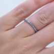Diamond Wedding Band Ring Blue Stacking 14K White Gold 0.20 TCW