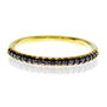 Black Diamond Wedding Band Yellow Gold Stacking 0.20 Carat