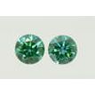 Round Cut Diamond Pair Fancy Green Color VS2 0.48 TCW