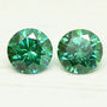 Diamond Pair Fancy Green Color Round 0.61 TCW SI1/2