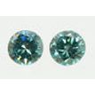 Round Cut Diamond Pair Fancy Turquoise VS1/2 0.58 TCW