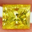 Princess Cut Diamond Fancy Yellow Color 0.90 Carat VS2 
