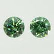 Round Cut Diamond Pair Fancy Green 3.70MM VS2 0.40 TCW