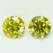 Loose Matched Pair Yellow Round Diamonds 1.74 TCW SI2