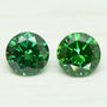 Round Diamond Pair Green Color VS1/2 0.44 TCW
