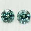 Round Cut Diamond Pair Green Color 1/2 Carat VS1 4.10MM