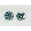 Round Diamond Pair Fancy Greenish Blue VS2 0.59 TCW