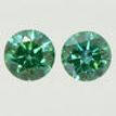 Round Cut Diamond Pair Fancy Green Color VS2 0.48 TCW