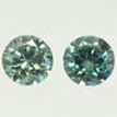 Round Diamond Matching Pair Fancy Turquoise VS2 0.47 TCW