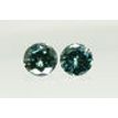 Round Cut Diamond Pair Fancy Turquoise VS1 0.57 TCW