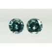 Round Cut Diamond Pair Fancy Turquoise VS1 0.57 TCW