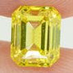 Emerald Shape Diamond Fancy Yellow Color 1.01 Carat VS1 Certified
