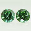 Round Diamond Pair Fancy Green Color SI1 0.50 TCW