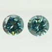 Round Cut Diamond Pair Fancy Turquoise VS1/2 0.58 TCW