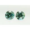 Round Diamond Pair Fancy Green Color SI1 0.63 TCW