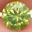 Round Shape Diamond Loose Greenish Yellow 0.72 Carat SI2 Enhanced For Wedding