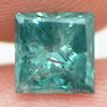 Loose Princess Diamond Fancy Turquoise Color I1 Enhanced 1.12 Carat Real Certify
