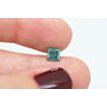 Loose Turquoise Diamond Princess Shaped 1.01 Carat Fancy Color I1 Enhanced Real