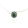 Turquoise Round Diamond Bezel Pendant 14K White Gold 0.95 Carat
