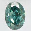 Oval Shape Diamond Fancy Greenish Blue Color 0.52 Carat SI2 IGI Certificate