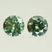 Round Shape Diamond Matching Pair Fancy Green VS2 0.46 TCW