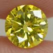 Round Cut Diamond Fancy Yellow Color SI1 0.53 Carat
