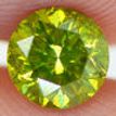 Round Shape Diamond Fancy Green Color SI2 0.73 Carat Certified