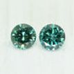Loose Matching Pair Fancy Green Round Shape Real Diamonds 0.72 Carat VS2/SI1 4.40mm