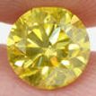 Round Cut Diamond Fancy Yellow Color Loose 0.90 Carat VS2