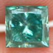 Princess Shaped Fancy Green Loose Diamond 0.96 Carat SI1 Certify Enhanced 5.08X4.91 MM