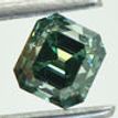 Asscher Cut Diamond Fancy Green Color Loose 0.90 Carat SI1