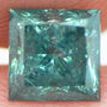 Loose Turquoise Diamond Princess Shaped 1.01 Carat Fancy Color I1 Enhanced Real
