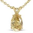 Diamond Solitaire Pendant Brown Pear 14K Yellow Gold 0.72 Carat IGI Certificate