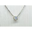 Real Diamond Solitaire Pendant Necklace 14K White Gold 0.40 TCW Round Shape F/VS2