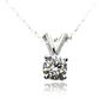 Diamond Solitaire Pendant Necklace Round 1/2 Carat G/SI2 14k White Gold 